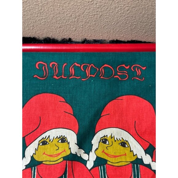 Vintage Swedish Christmas Tromte Wall Hanging With Pocket - Picture 7 of 9